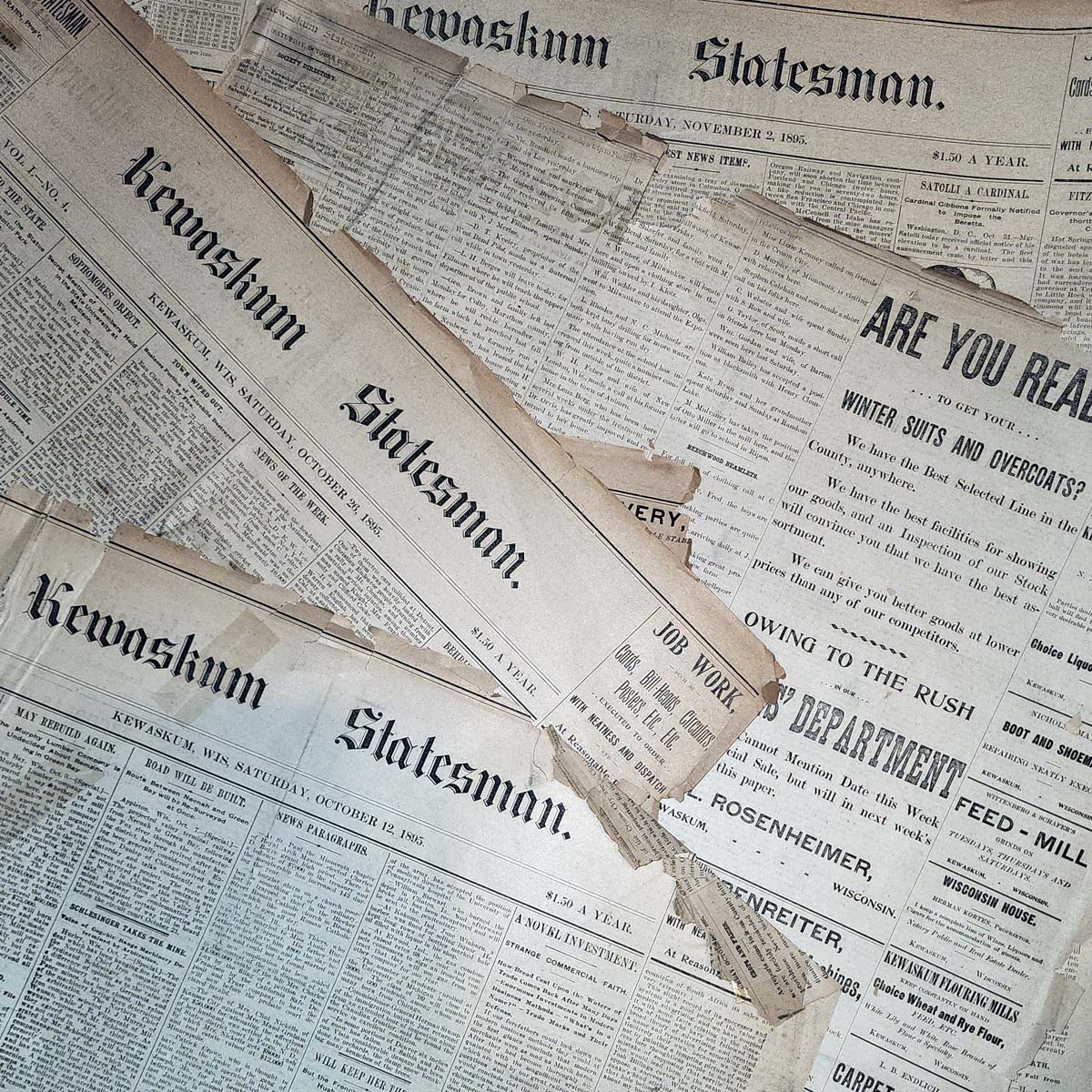 Old Kewaskum Statesman Newspapers